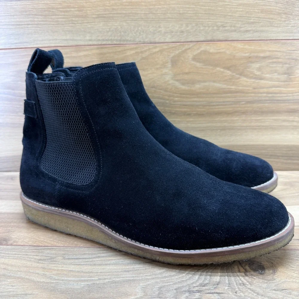 Reserved Footwear Chelsea Boots Mens 11 Black Suede Desert Crepe Gum Sole Modern